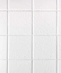 Image of water droplets on white tile, showcasing the effectiveness of Grout Sealer 16 Oz Clear For Tile And Grout Natural Finish Indoor And Outdoor Protection Fast Dry Long Lasting Easy Rinse Water Repellent Sealant For Shower Kitchen Bathroom Floors Stain Busting And Moisture Barrier.
