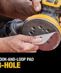 Attaching sanding pad to 20V Max Brushless Random Orbital Sander Kit With Variable Speed 8,000 To 12,000 OPM.