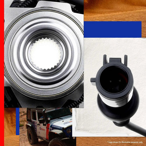 Close-up view of Heavy Duty Wheel Bearing And Hub Assembly With Abs Fits Ford Explorer, showing tapered roller and ABS connector.