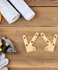Concealed Brass Door Hinges 4 Pack Heavy Duty Pivot Hinges with tools on wooden surface
