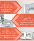 Top Shelf Carbon Steel Square Lock Washers For Leveling Shims And Bolt Assembly Hardware featuring smooth, corrosion-resistant surface and increased contact area.