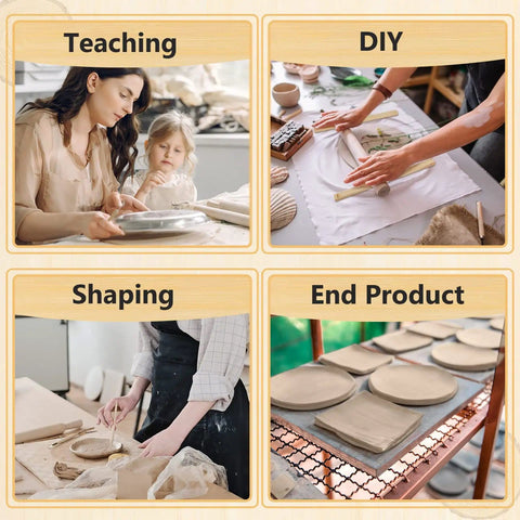 10 Piece Pottery Rolling Pin Guides Set Wood Depth Guides For Clay Polymer Clay Mudboard Tools Includes 5 Size Options 2 Of Each Durable Wood Finish Easy To Use Handy For Pro Crafters used for teaching, DIY, shaping, and creating end products