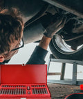 Rock Solid Hex And Spline Socket Wrench Set With Metric Ratchet Adapters And Heavy Duty Storage Case for vehicle repairs.