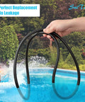 Tank Clamp O Ring Replacement For Pool And Spa D E Filter, 1/2 Inch Thick, 19.5 Inch Diameter, Fits CCP320 CCP420 CCP520 Clean And Clear Plus Models Manufactured After 2000, Durable Seal For Reliable Filtration, black O-ring held above pool water