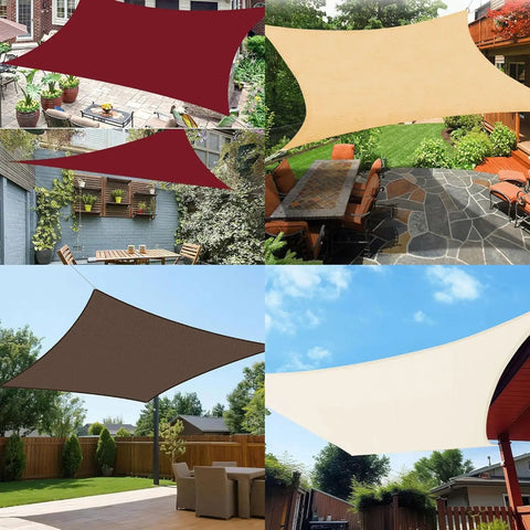 Cream 16 By 20 Rectangle Sun Shade Sail Outdoor Canopy Shelter Cover That Delivers 95 Percent UV Blockage And Water Resistance