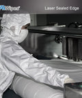 AAWipes Cleanroom Polyester Wipers 4x4 in white used in a cleanroom setting