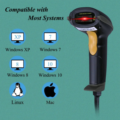 USB Laser Barcode Scanner Wired Handheld Reader For Fast Checkouts And Inventory Plug And Play Setup