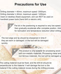 Precautions for Use for Workhorse Forstner Drill Bits Set Packing Two 24 And 25 Millimeter Cutters featuring essential guidelines.