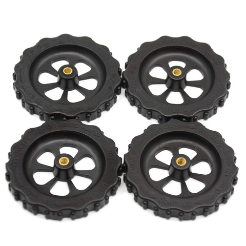 4 Pack Upgraded Hand Twist Leveling Nuts For 3D Printer Heated Bed Knobs Compatible With Ender 3 Pro And Cr 10 Series black plastic knobs with brass insert.