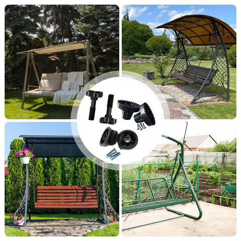 Sturdy Porch Swing Canopy Frame Replacement Kit Three Piece Set For Patio Garden Backyard Rustproof Outdoor Frame Components Easy Install Swing Seat Parts Built To Last, with canopy frame visuals and assembly components.