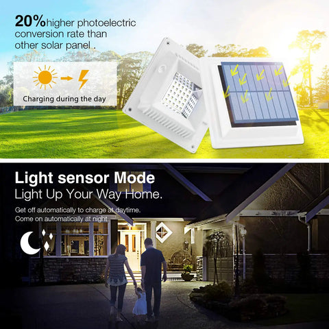 Solar Powered Gutter Lights Outdoor Waterproof Dusk To Dawn 25 LED Deck Fence Wall Stair Step Yard Pathway Lighting 2 Pack