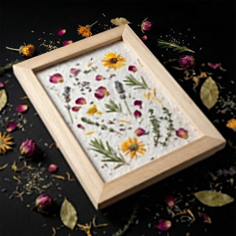 All In One 3 Pack Paper Making Frame Kit With Wooden Screens In A4 A5 A6 Sizes for DIY papermaking with floral paper design