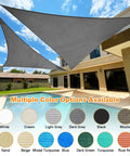 Pro Grade Sun Shade Sail Triangle 14Ft By 14Ft By 19.8Ft Dark Grey With Curved Edges 185GSM HDPE Outdoor Shade Cloth installed over patio