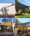 6 Inch Stainless Steel Shade Sail Hardware Kit For Rectangle And Triangle Installations used in various outdoor setups