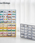 Small 20 Drawer Stackable Clear Organizer Cabinet For Hardware Beads Plastic Blocks Office And Craft Storage Gray Made In Korea