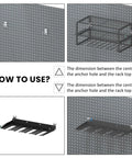 Instructions for using Pegboard Mounting Adapter Set, 12 Metal Brackets Fits 1/4, 1/2, Or 1 Inch Peg Boards For Hanging Tools And Storage