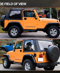 Jeep Wrangler with Passenger And Driver Side View Mirror Pair Replacement for 1987-2002 models, manual folding, no drilling, black finish