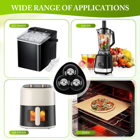 Self Adhesive Appliance Sliders 8 Pack Heavy Duty Swivel Rollers shown under various kitchen appliances for smooth gliding.