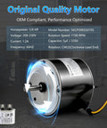 Super Tough One Quarter HP Condenser Fan Motor Replacement For Air Conditioning Units 1100 RPM 208 To 230 VAC with 5µF capacitor.