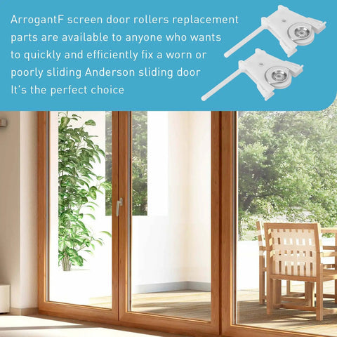 Heavy Duty Lower Sliding Screen Door Roller Assembly Replacement For Patio Gliding Screens with nylon wheel installed in door.