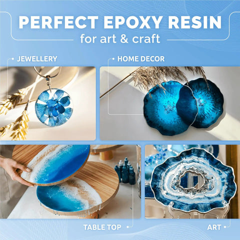Crystal Clear 64 Oz Epoxy Resin Kit With Hardener For Food Safe DIY Art Woodworking Jewelry Making Coasters Mold Casting