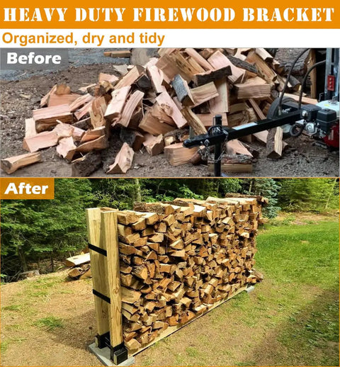 Outdoor Firewood Rack Brackets Kit For Quick Wood Piling And Storage Adjustable Log Stacking Stand For 2x4 Lumber