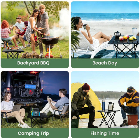 Collage of Ultralight Portable Camping Table Foldable With Carry Bag For Outdoor Travel Beach Camp Picnic BBQ 2.46 Lb