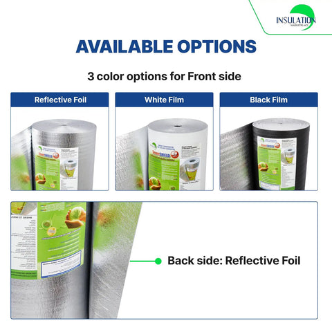 Heavy Duty Reflective Insulation Roll With Foam Core R17 Radiant Barrier 5mm Thick 16 By 50 Feet Foil Over Foil Construction