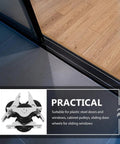 Premium Heavy Duty 40mm Nylon Sliding Door Roller Pulley With Steel Double Bearings on a sliding door track.
