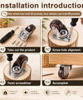 Installation steps for 12 Pack Brown Mini Swivel Caster Wheels Compact 0.5 Inch Diameter 360 Degree Rotating glides for bins.