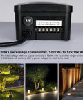 Smart 120 Watt Low Voltage Landscape Transformer with Two Independent Zones shown with garden lighting application.