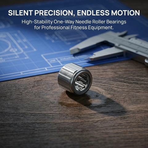High-stability one way needle roller bearing on wooden surface, showcasing durable metal construction for gym equipment.