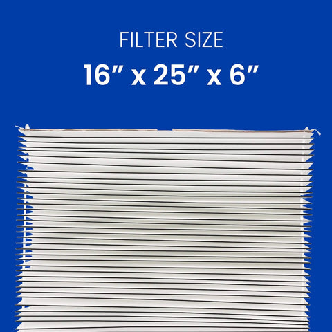 501 Replacement Filter for 5000 Whole House Air Purifier, MERV 15 Equivalent, 16x25x6 Air Filter, Pack of 1, size details