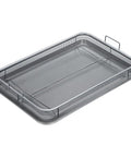 Extra Large Oven Air Fryer Basket Set, Stainless Steel Tray, Large Capacity 17.5 X 11.8 Inches, Two Piece Roasting Baking Sheet For Oven