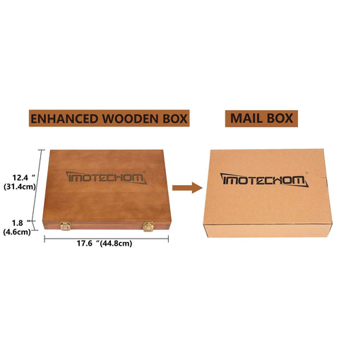 Enhanced wooden box and mail box for 8-Piece HSS Wood Turning Tools Lathe Chisel Set with Teak Handles and Wooden Box.