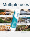Heavy Duty Catalytic Carbon KDF Inline RV Water Filter Hits Chloramine And Swamp Gas Where It Hurts Tough As Nails Filtration For Rigs Boats And Campers Crisp Fresh Water Every Single Trip with multiple use visuals.