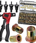 Pro Grade Hand Rivet Nut Tool With A Hella Solid 660 Piece Metric Thread Insert Assortment In Four Essential Sizes for sheet metal work.