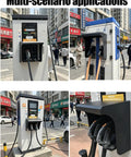 Tough As Nails Electric Vehicle Charging Station Cover Bulletproof Outdoor Wall Charger Protector All Weather Rainproof Enclosure showcasing multiple charging scenarios.