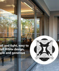 Premium Heavy Duty Nylon Sliding Door Rollers And Closet Track Pulleys on a glass sliding door, showcasing sleek black wheels.