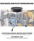 Complete Electric Drum Kit Accessory Bundle With Collapsible Drum Throne And On Ear Headphones for comfort and pro sound setup.