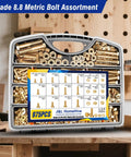 Tough As Nails 1425Pcs Grade 8.8 Metric Bolt And Nut Assortment Kit Featuring Zinc Plated Steel for heavy machinery and weekend projects.