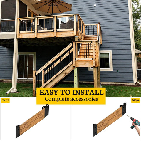 30 Degree Stair Railing Bracket Connectors U Shaped Concealed Mounts For 2 By 4 Lumber DIY Friendly Deck Handrail Brackets For Wood Fences Pergolas Log Cabins Black 4 Pair