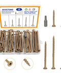 Heavy Duty Bronze Wood Deck Screw Set With Torx Drive For Furniture Fence And Decks 80-Piece Assortment open case