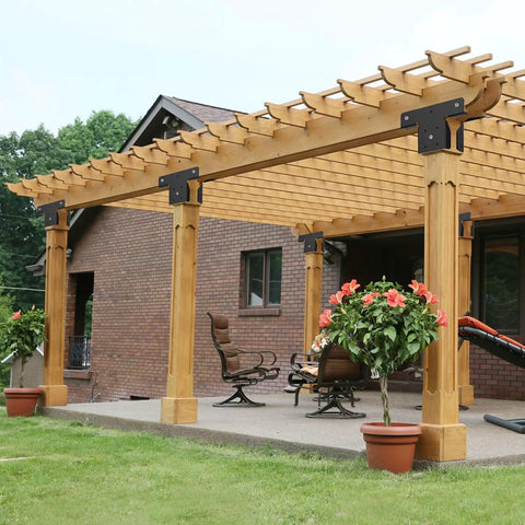 Heavy Duty Pergola Brackets 4x4 Adjustable 3 Way T Brackets 4 Pack Fence Post Brackets For Metal To Wood Posts Weather Resistant And Built To Last Ideal For Decks Sheds And Garden Structures