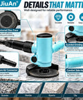 Heavy Duty Four Inch Pneumatic Angle Grinder Featuring Smooth Kickass Rotary Trigger And Clever Side Vent Exhaust For Zero Fuss Metal Grinding Polishing Air Powered Workshop Beast with textured disc and secure air connector.