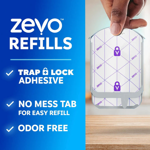Straight Up Ruthless Flying Insect Trap Refill Cartridges For Fruit Flies And Gnats Total Plug In Pest Control Solution With Blue UV Lure 4 Count For Continuous Bug Snagging Indoors, showing adhesive refill with no mess tab.