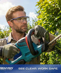 Chill Safety Glasses That Slide Smooth Over Prescription Frames Ansi Certified Anti Fog Scratch Proof Lenses worn by man trimming bushes