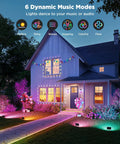 Beast Mode Outdoor Flood Lights Wired Four Pack With Slick IP66 Weatherproof Build Featuring Smart RGBIC Tech, backyard lighting with music modes.