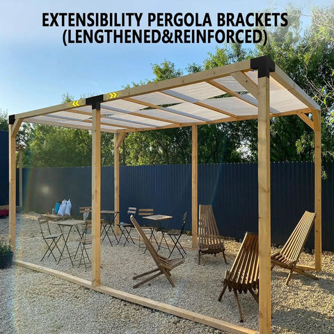 3 Way Pergola Brackets Kit For 4x4 Wood Beams With Post Anchors T Shape Flat Wood Brackets Heavy Duty Galvanized Steel Matte Black Finish Built To Last For Outdoor Patio Gazebos And Cabins 2 Pack