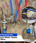 Half Inch PEX B Tubing Dual 50 Ft Rolls In Blue And Red For Plumbing And Radiant Floor Heating No Fuss Non-Barrier Type B Pipe.